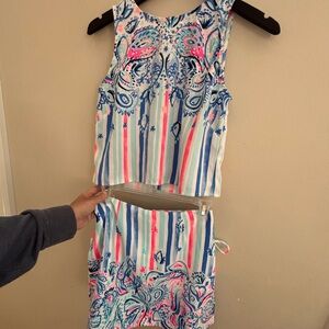 Lilly Pulitzer Blue and Pink Patterned Set